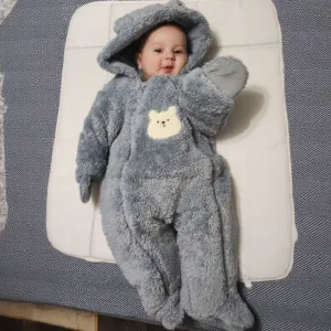 Ontvangen Baby Hooded Romper Verdikte Jumpsuit van klant J****e.
