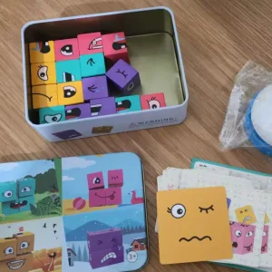 Ontvangen Expressie Puzzel Bouwblokken Spel met Bel van klant N****a.
