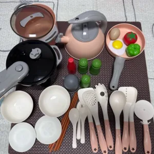 Ontvangen Kids Play Kitchen Cookware Toys Set van klant P***e.