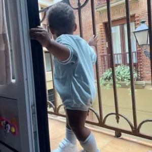 Ontvangen Baby Katoenen Lange Mouw Bubble Romper van klant D***m.