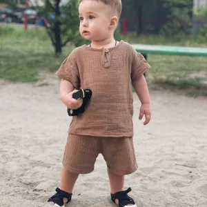 Ontvangen Kinderen Katoenen T-Shirt en Shorts Kledingset van klant L*****a.
