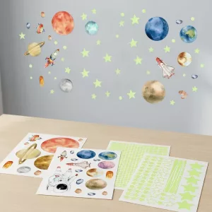 Glow in The Dark Nursery Wall Stickers Ruimte Stickers