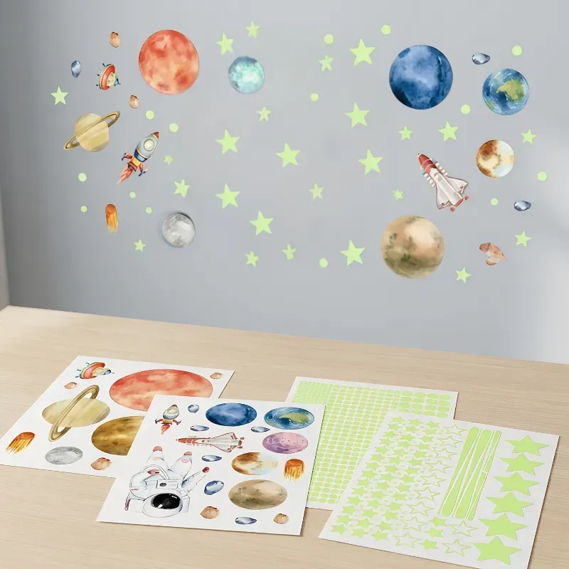 Glow in The Dark Nursery Wall Stickers Ruimte Stickers