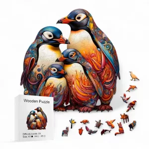 montessori toy, wooden puzzle toy, penguin puzzle game, parrot puzzle, jigsaw puzzle