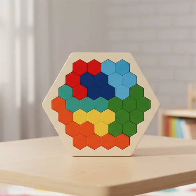 wooden honeycomb puzzle