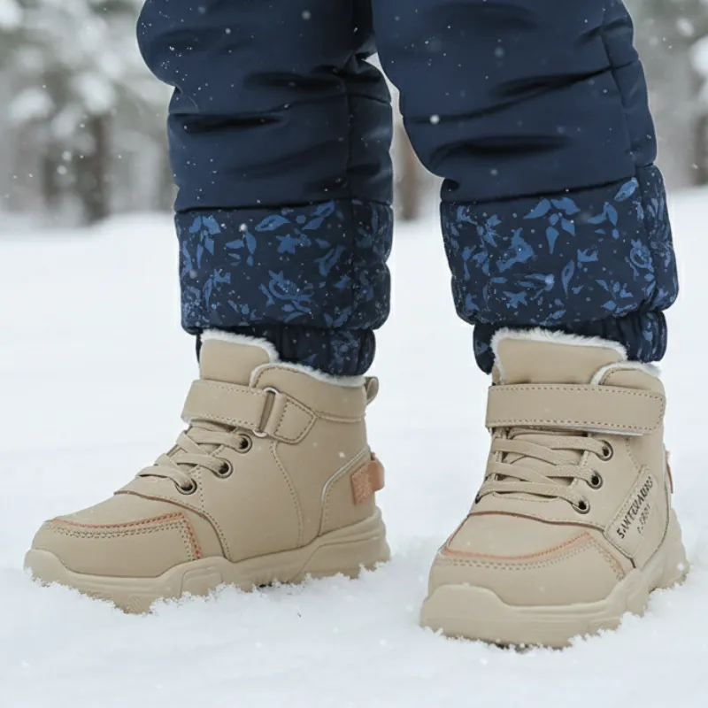 Pluche Warme Sneakerlaarzen Thermo Antislip Winterschoenen met Dikke Zool voor Kinderen