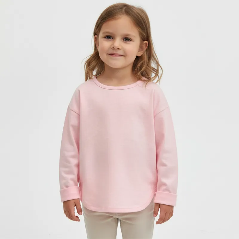 cotton long sleeve shirt, o-neck long sleeve