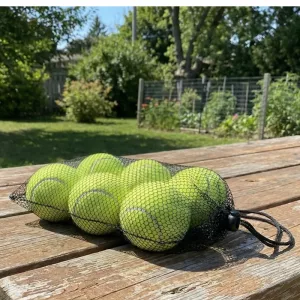 Set van 6 tennisballen met mesh tas