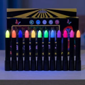 Set van 12 Glow in the Dark UV gezicht- en lichaamsverfmarkers voor kinderen