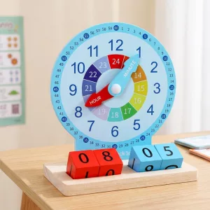 Interactieve Montessori-klok educatief speelgoed om klok te leren kijken