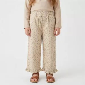Leuke losse katoenen broek met ruches voor kinderen