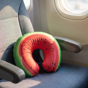 Schattig opblaasbaar U-vormig ergonomisch reisnekkussen voor kinderen